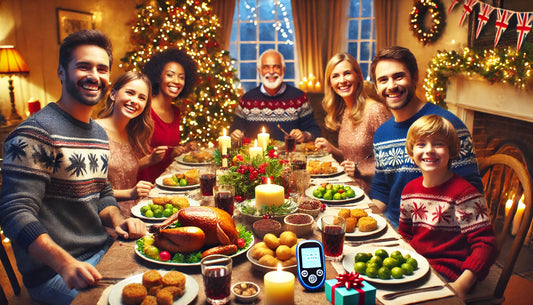 British family Christmas dinner illustration for the Type 1 diabetes guide