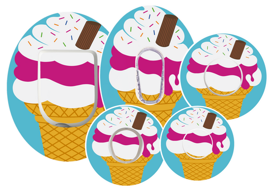 Ice Cream waterproof CGM Patch for Freestyle Libre, Dexcom, Omnipod and Medtronic by SmileSensors