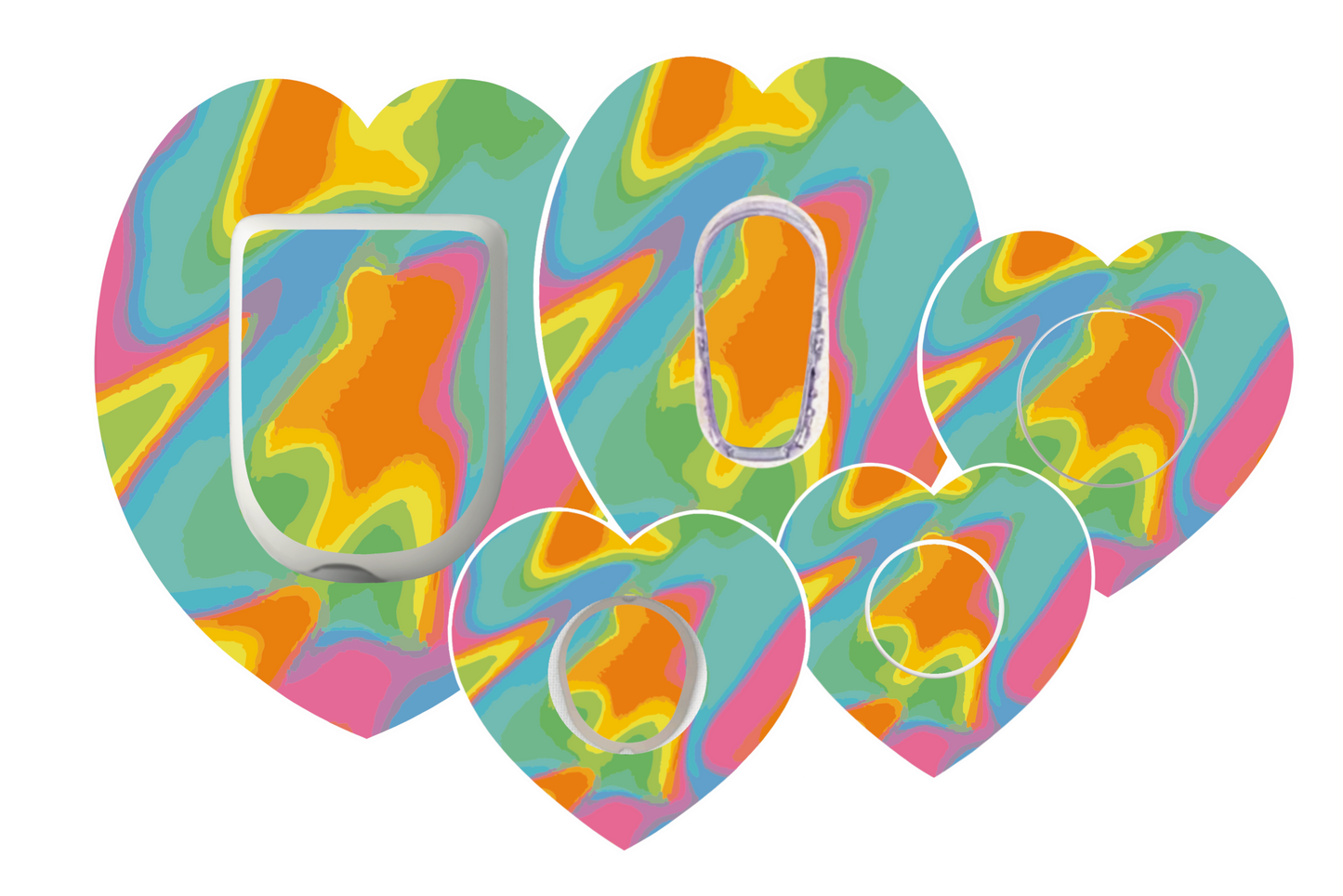 Neon Heart Patches