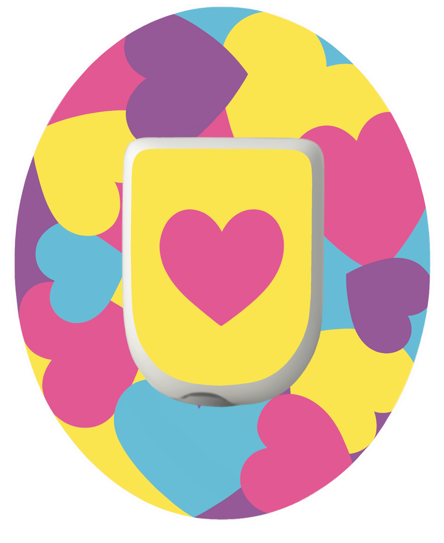 Pastel Hearts patch from SmileSensors for Omnipod insulin pump