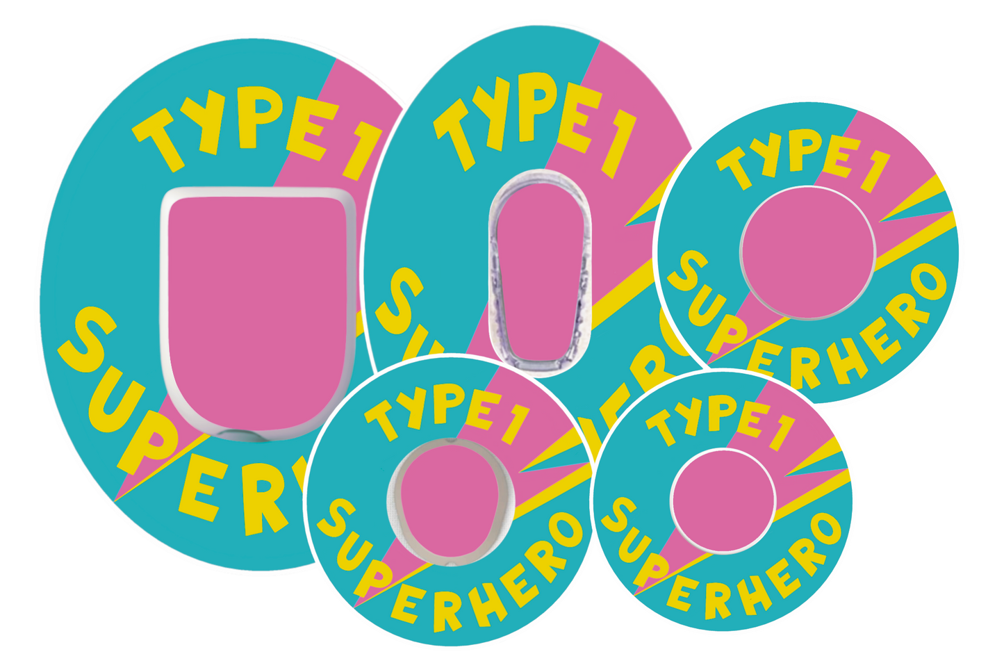 T1D Superhero Turquoise Patches
