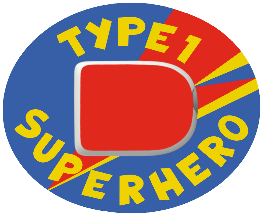 Type 1 Superhero Blue waterproof CGM Patch for Omnipod horizontal adhesive by SmileSensors