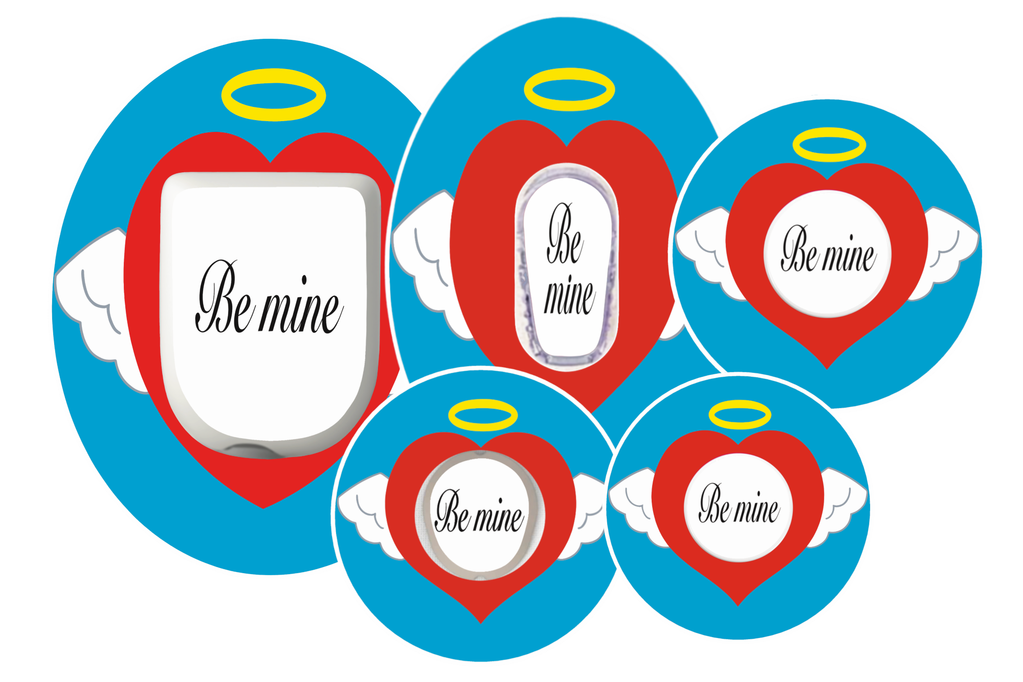 Dexcom, Freestyle Libre, Omnipod and Guardian Enlite CGM patch Be Mine Valentine’s tattoo design | SmileSensors
