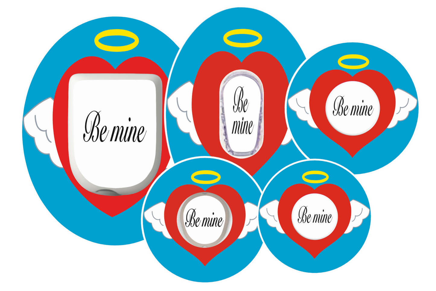 Dexcom, Freestyle Libre, Omnipod and Guardian Enlite CGM patch Be Mine Valentine’s tattoo design | SmileSensors
