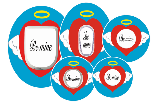 Dexcom, Freestyle Libre, Omnipod and Guardian Enlite CGM patch Be Mine Valentine’s tattoo design | SmileSensors
