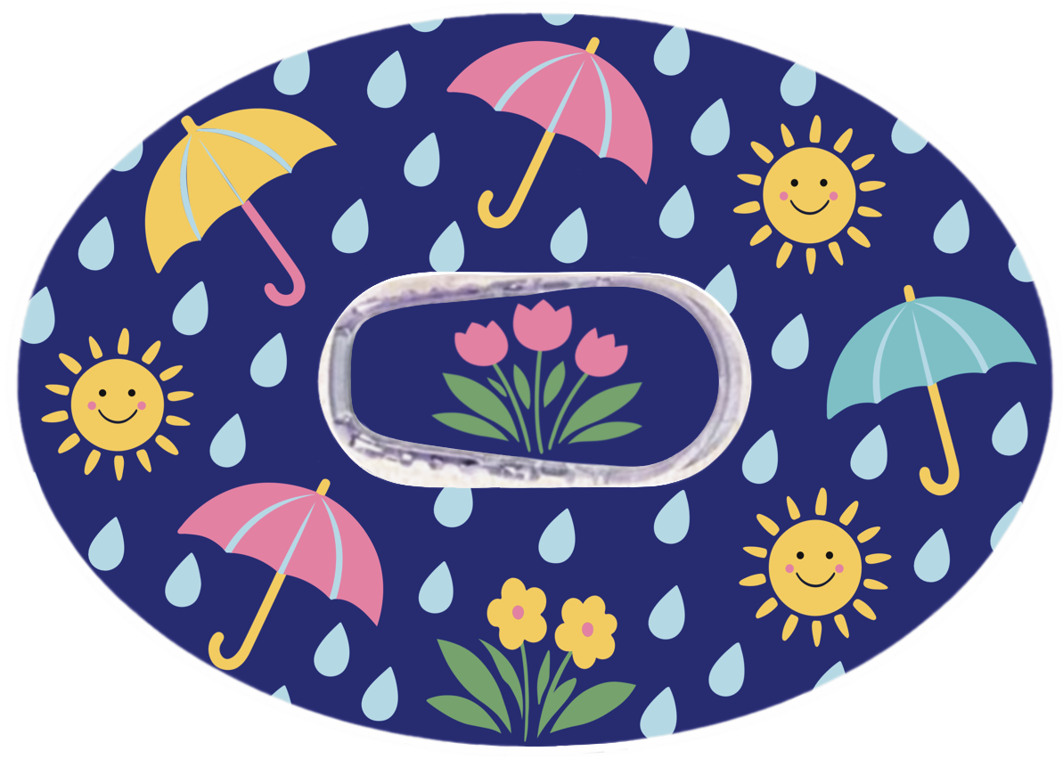 April Showers CGM Patch for Dexcom G6 horizontal adhesive by SmileSensors