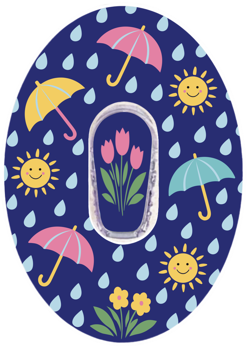 April Showers CGM waterproof Patch for Dexcom G6 vertical adhesive by SmileSensors