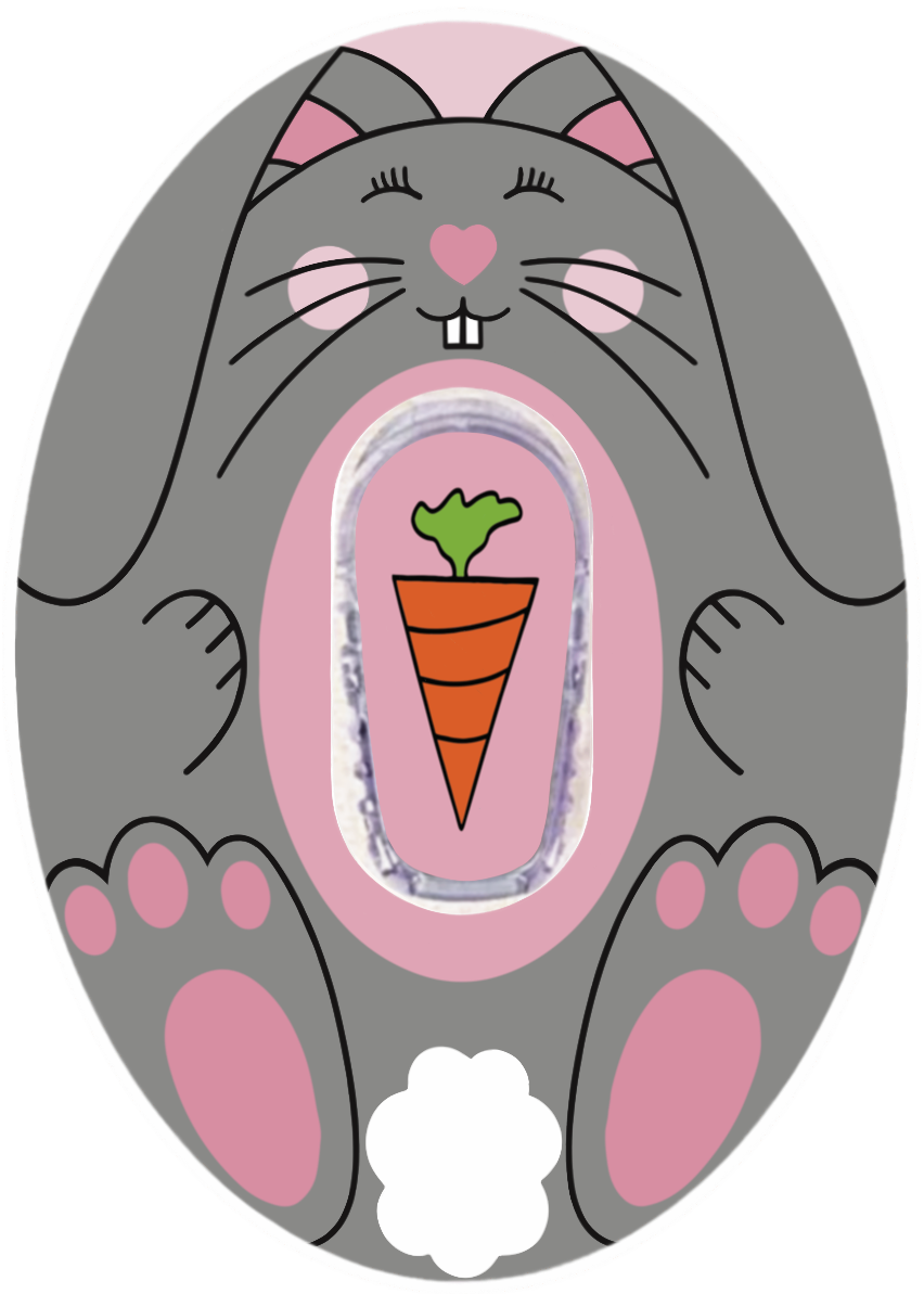 Betty Bunny Easter CGM Patch for Dexcom G6 vertical waterproof adhesive by SmileSensors