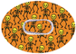Halloween CGM Patch Skeletons Orange for Dexcom G6 horizontal adhesive by SmileSensors
