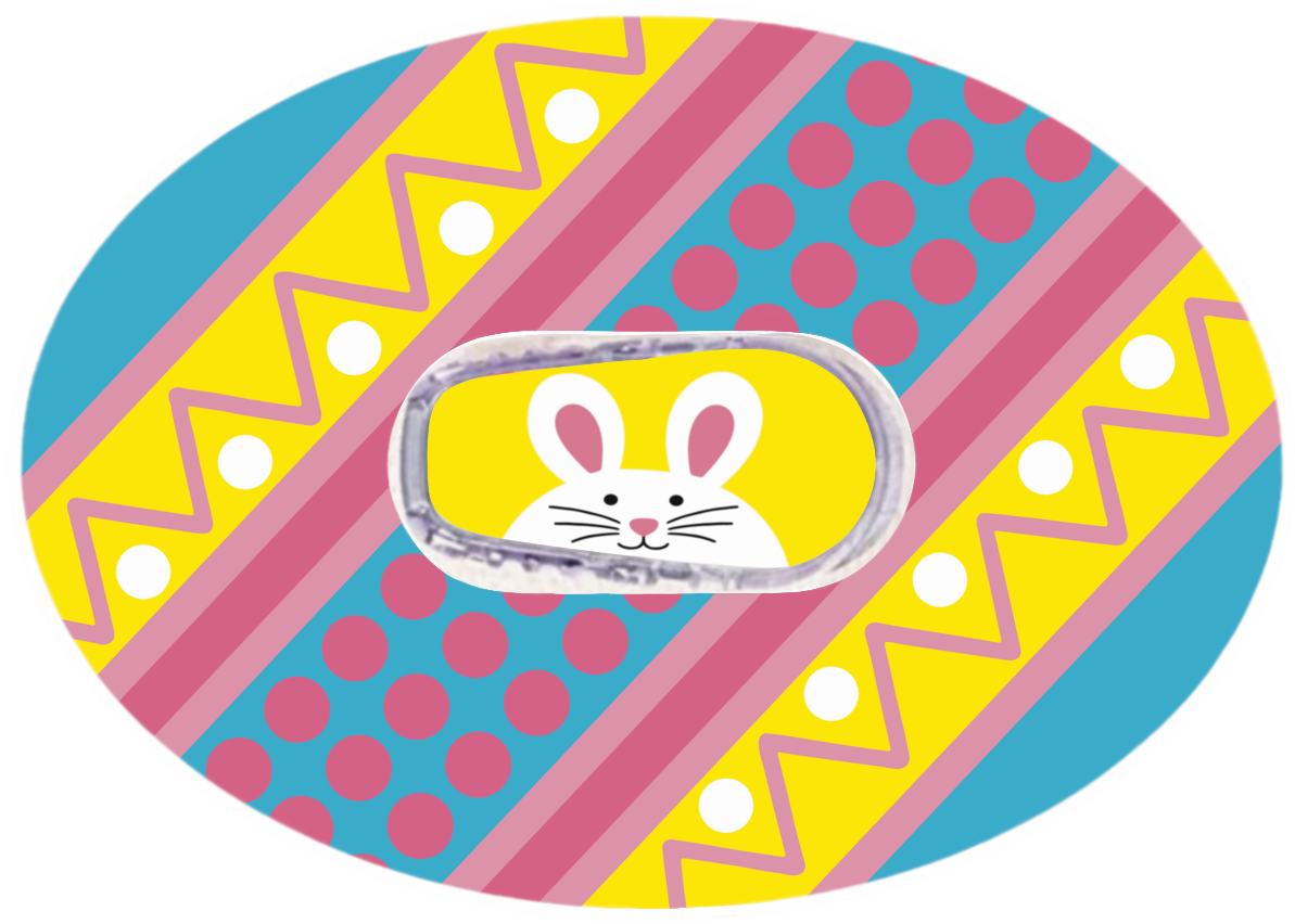 Bunny Egg Easter CGM Patch for Dexcom G6 horizontal adhesive by SmileSensors