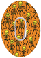 Halloween CGM Skeletons Orange waterproof Patch for Dexcom G6 vertical adhesive by SmileSensors