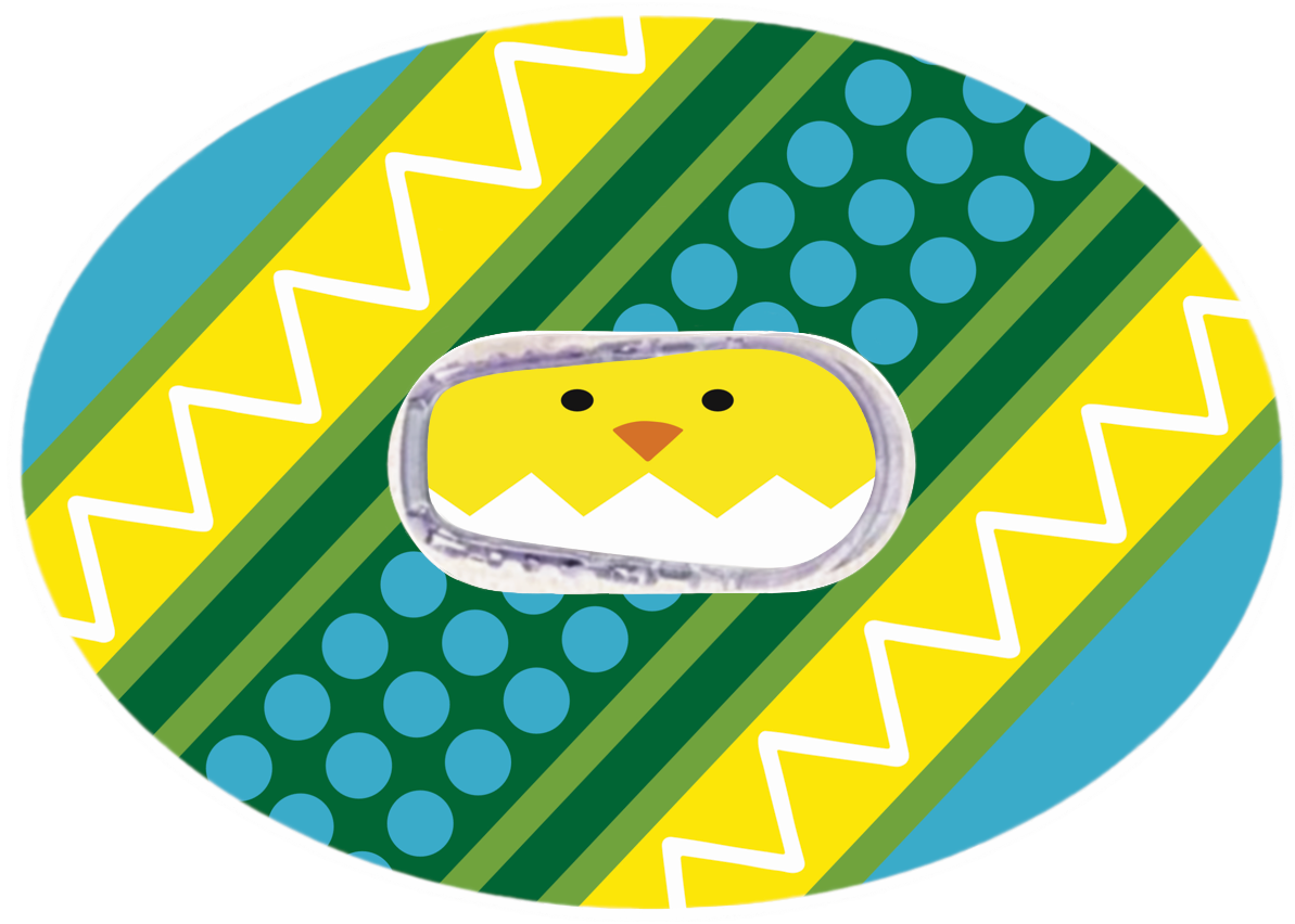 Chick Egg Easter CGM Patch for Dexcom G6 horizontal adhesive by SmileSensors