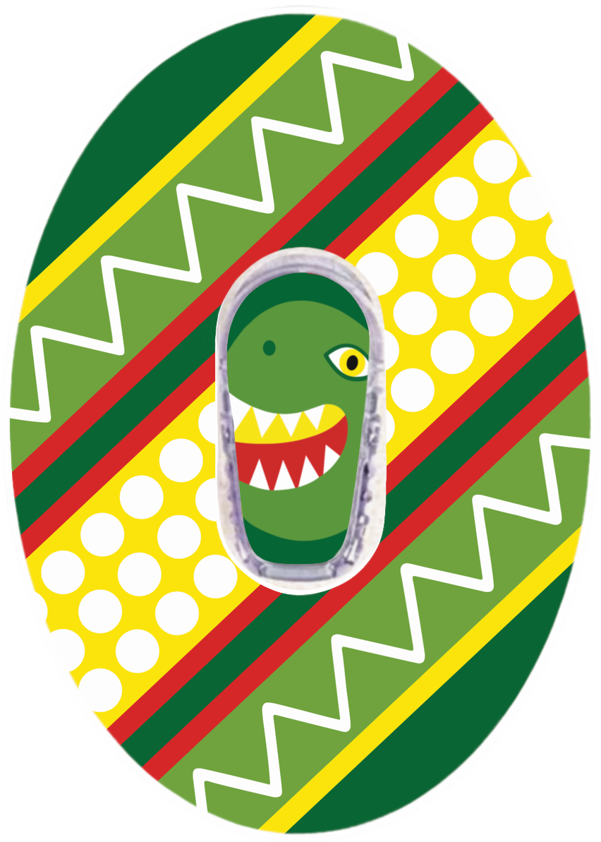 Dinosaur Egg CGM Patch for Dexcom G6 vertical adhesive by SmileSensors