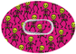 Halloween CGM Patch Skeletons Pink for Dexcom G6 / One horizontal adhesive by SmileSensors