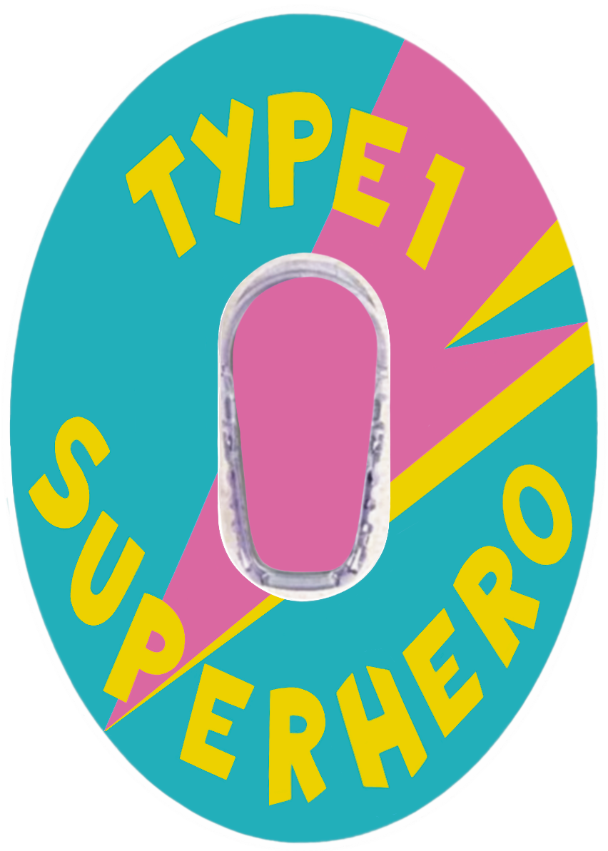 Type 1 Superhero waterproof CGM Patch for Dexcom G6 vertical adhesive by SmileSensors
