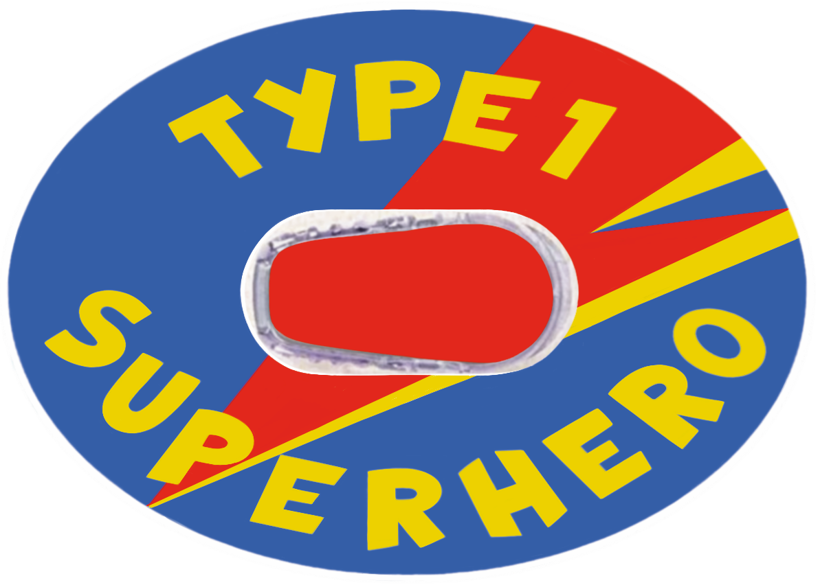 Type 1 Superhero Blue waterproof CGM Patch for Dexcom G6 horizontal adhesive by SmileSensors