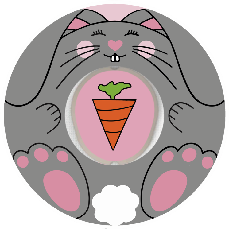 Betty Bunny Easter CGM Patch for Dexcom G7 adhesive by SmileSensors