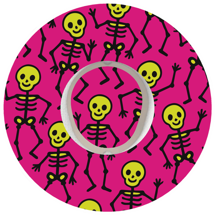 Halloween Waterproof CGM Patch Skeletons Pink for Dexcom G7 / One+ adhesive by SmileSensors