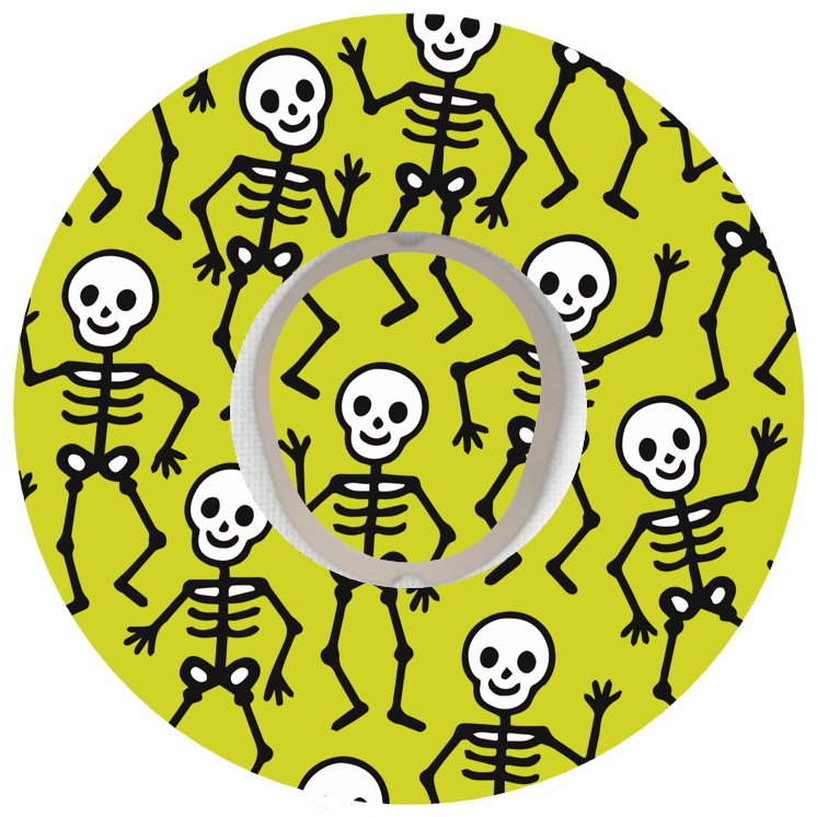 Halloween Waterproof CGM Patch Skeletons Green for Dexcom G7 / One+ adhesive by SmileSensors