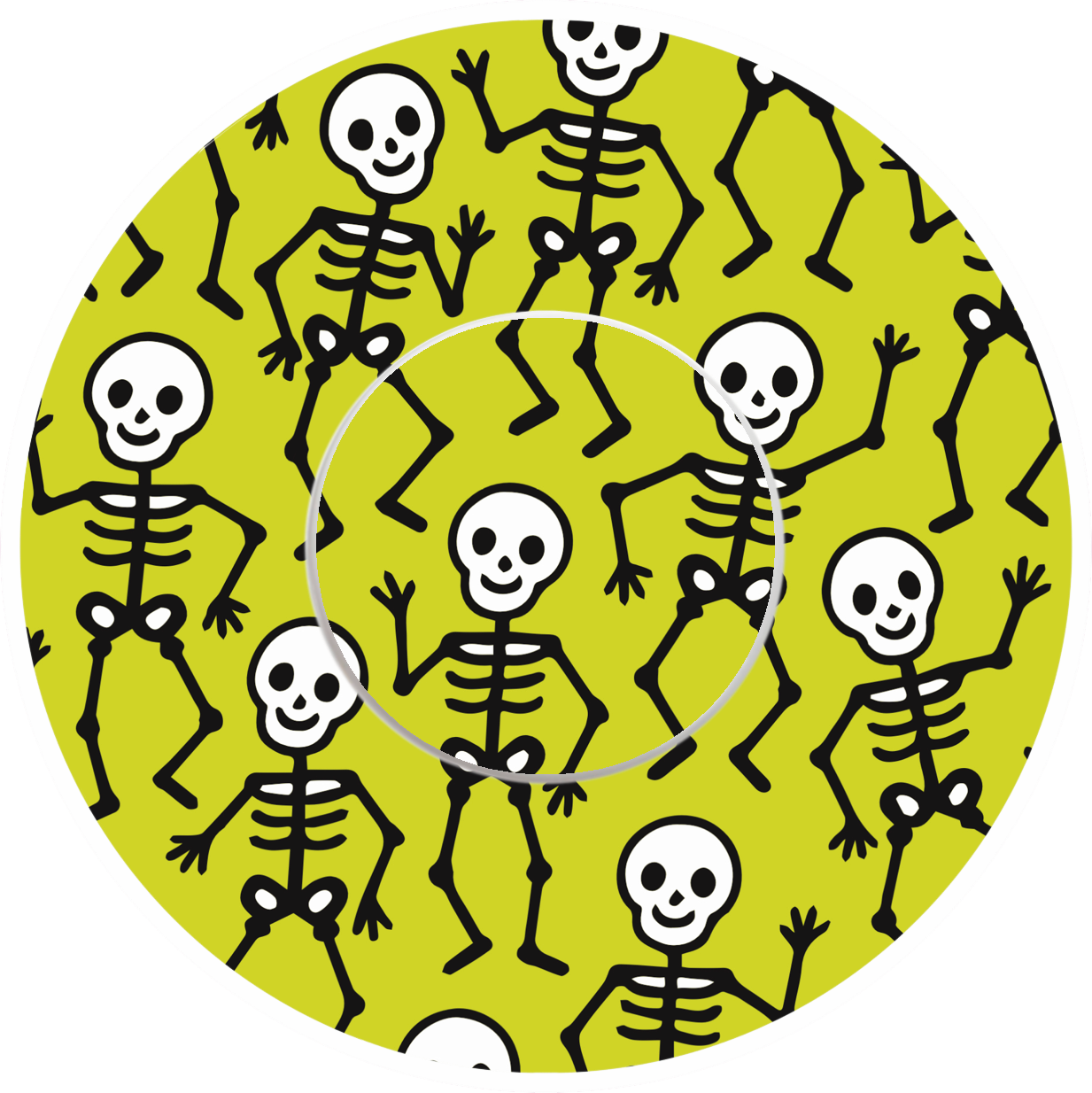 Halloween Skeletons green CGM Waterproof Patch for Freestyle Libre 2 adhesive by SmileSensors