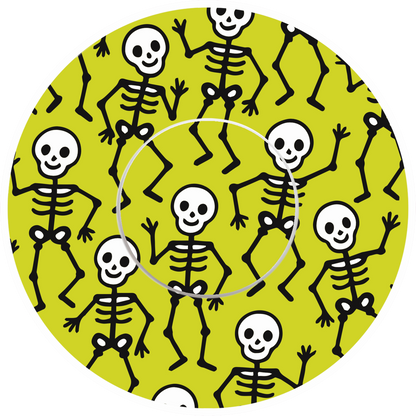 Halloween Skeletons green CGM Waterproof Patch for Freestyle Libre 2 adhesive by SmileSensors
