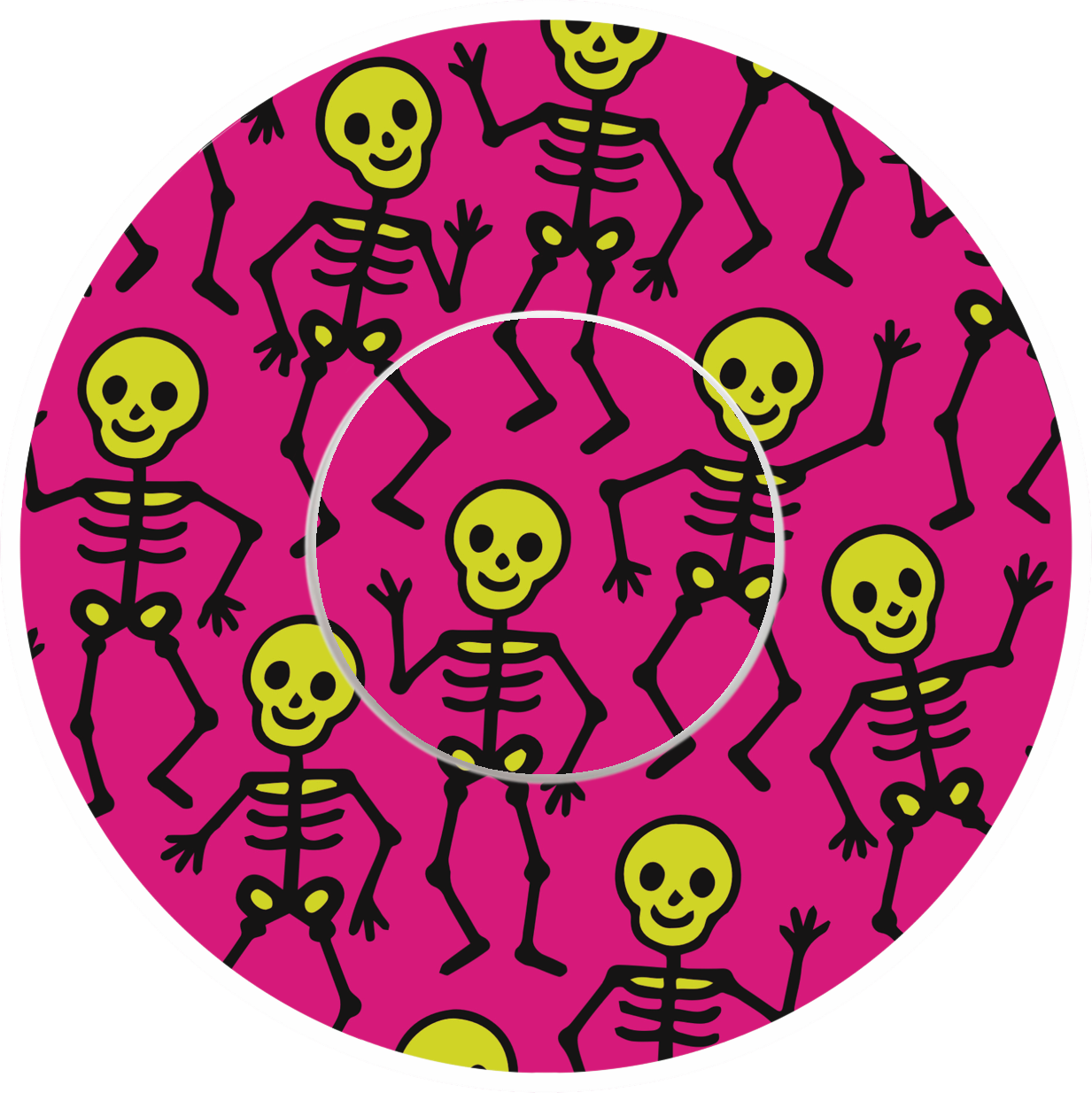 Halloween Skeletons pink CGM Waterproof Patch for Freestyle Libre 2 adhesive by SmileSensors
