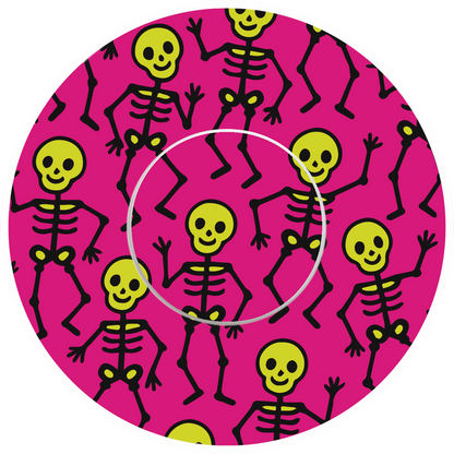 Halloween Skeletons pink CGM Waterproof Patch for Freestyle Libre 2 adhesive by SmileSensors