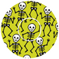 Halloween Skeletons green CGM Waterproof Patch for Freestyle Libre 3 / Instinct adhesive by SmileSensors