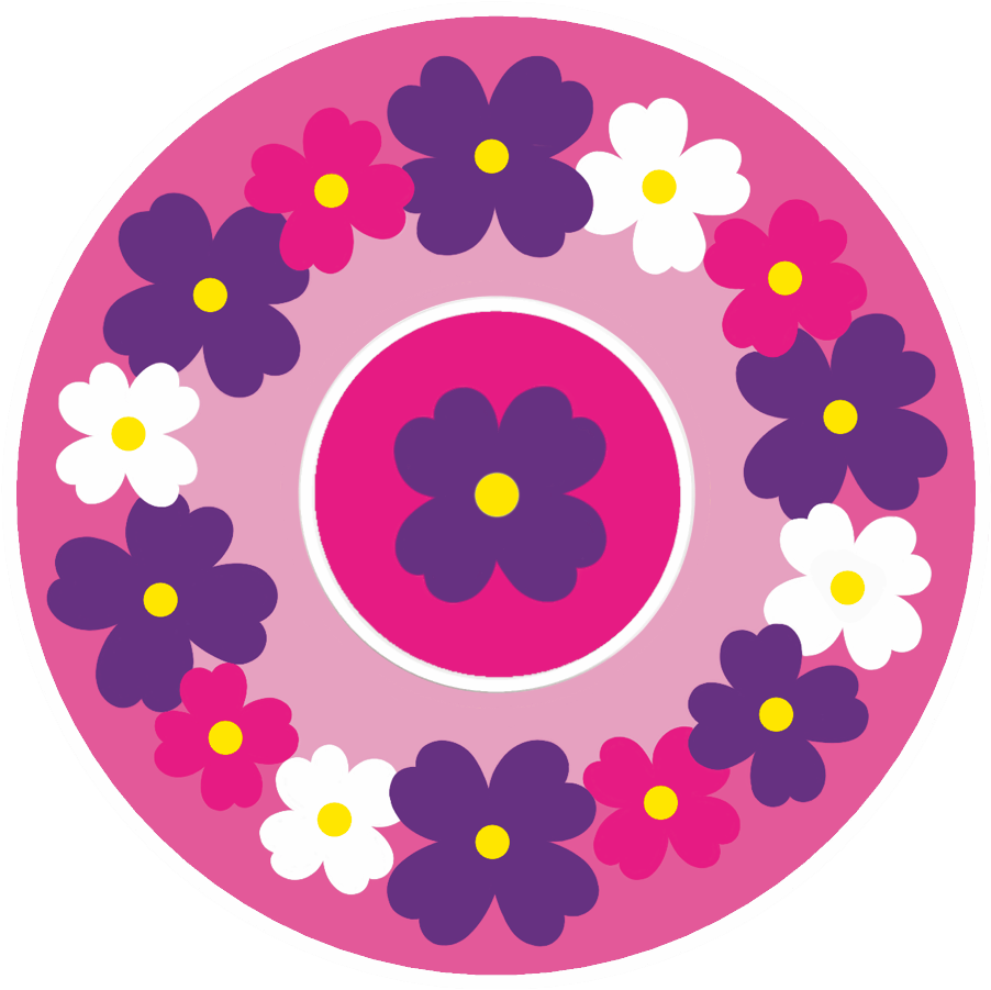 Pink Flowers Patches