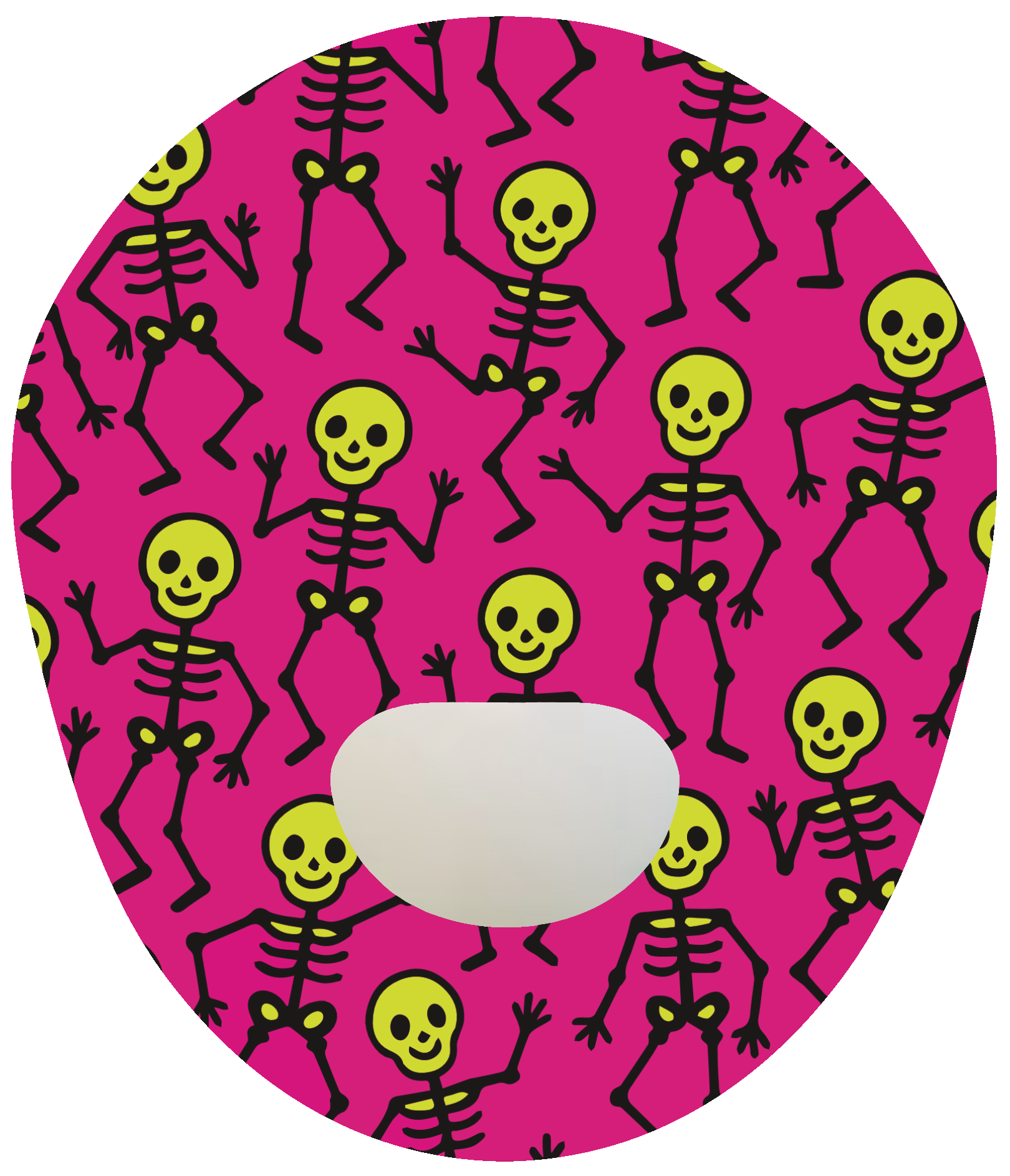 Halloween Guardian 3 & 4 CGM Patch Skeletons Pink adhesive by SmileSensors