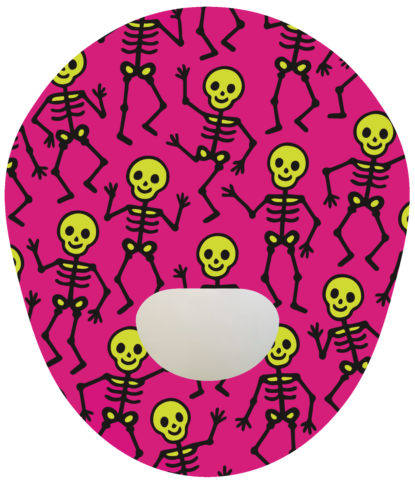 Halloween Guardian 3 & 4 CGM Patch Skeletons Pink adhesive by SmileSensors