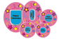 Pink Diaversary overlay patches for cgms’s and insulin pumps. 