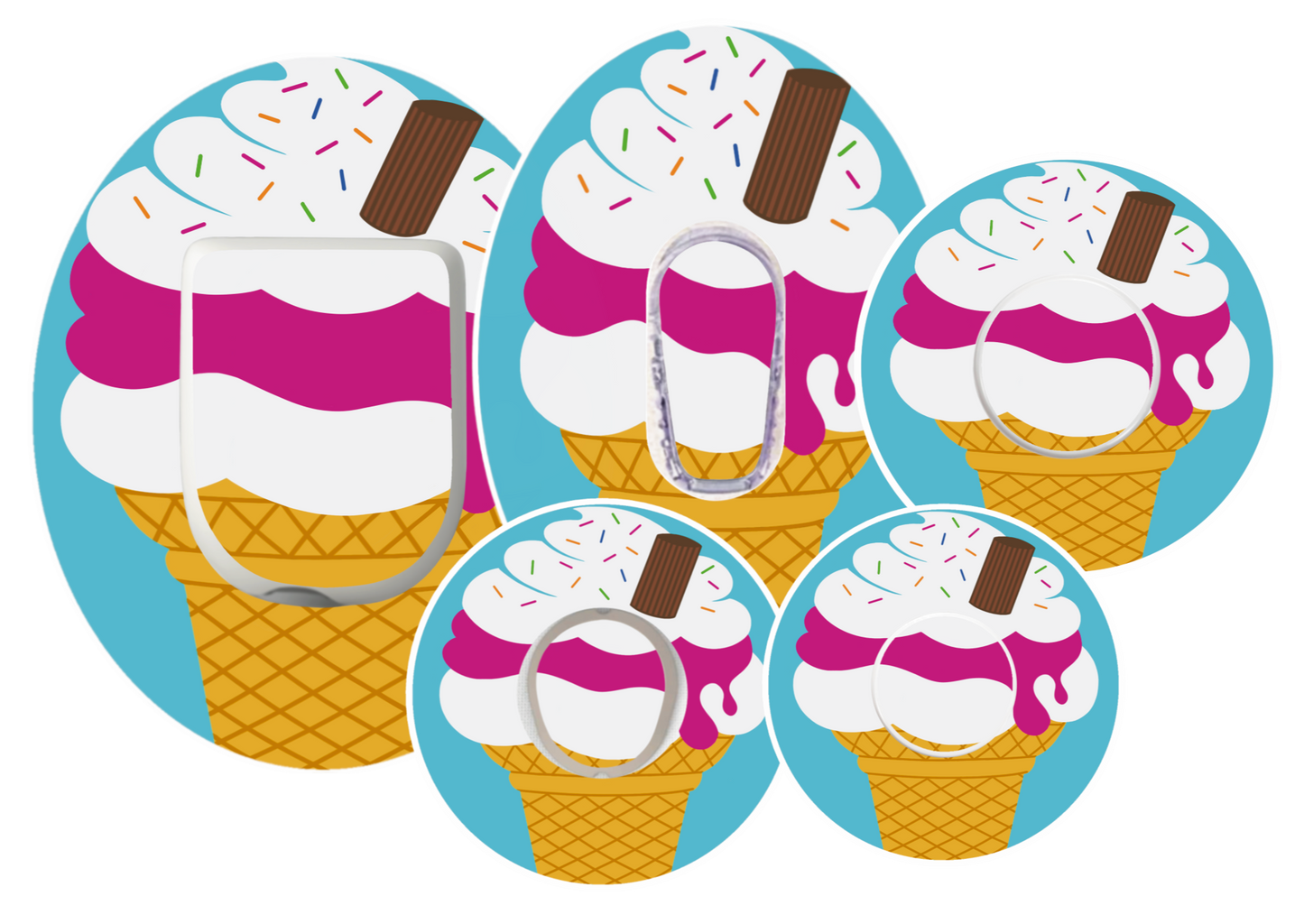 Ice Cream waterproof CGM Patch for Freestyle Libre, Dexcom, Omnipod and Medtronic by SmileSensors