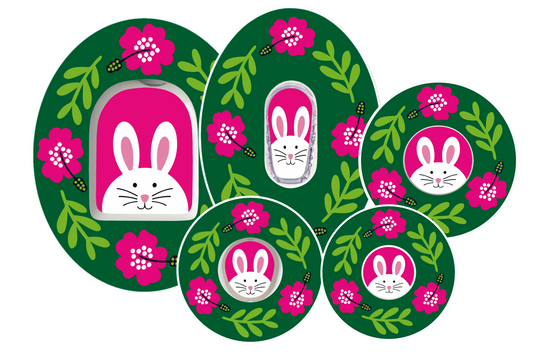 Meadow Bunny Easter CGM and Insulin Pump Patches for FreeStyle Libre, Dexcom G7, Omnipod and Medtronic Guardian Enlite by SmileSensors