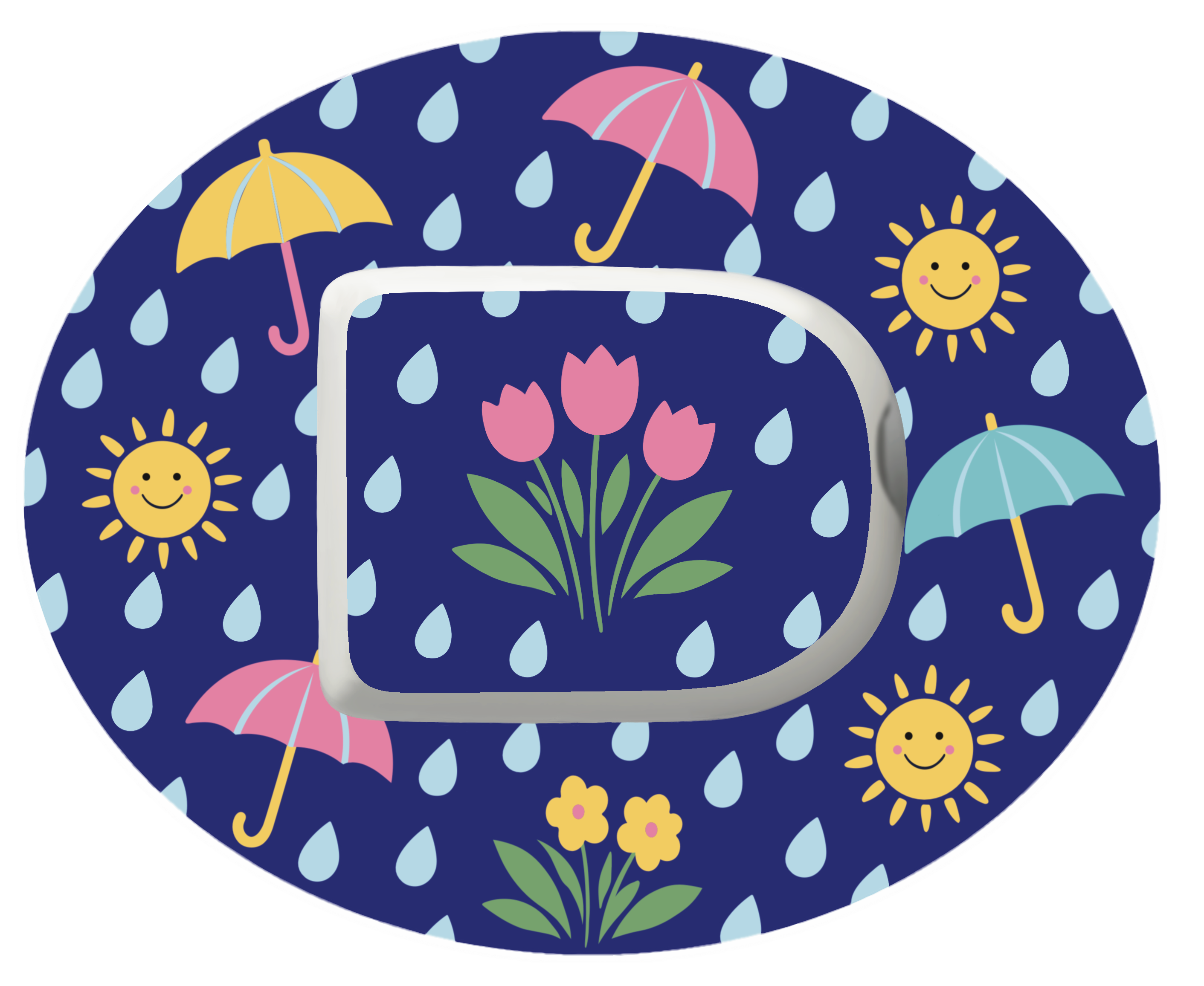 April Showers Waterproof Patch for Omnipod horizontal adhesive by SmileSensors