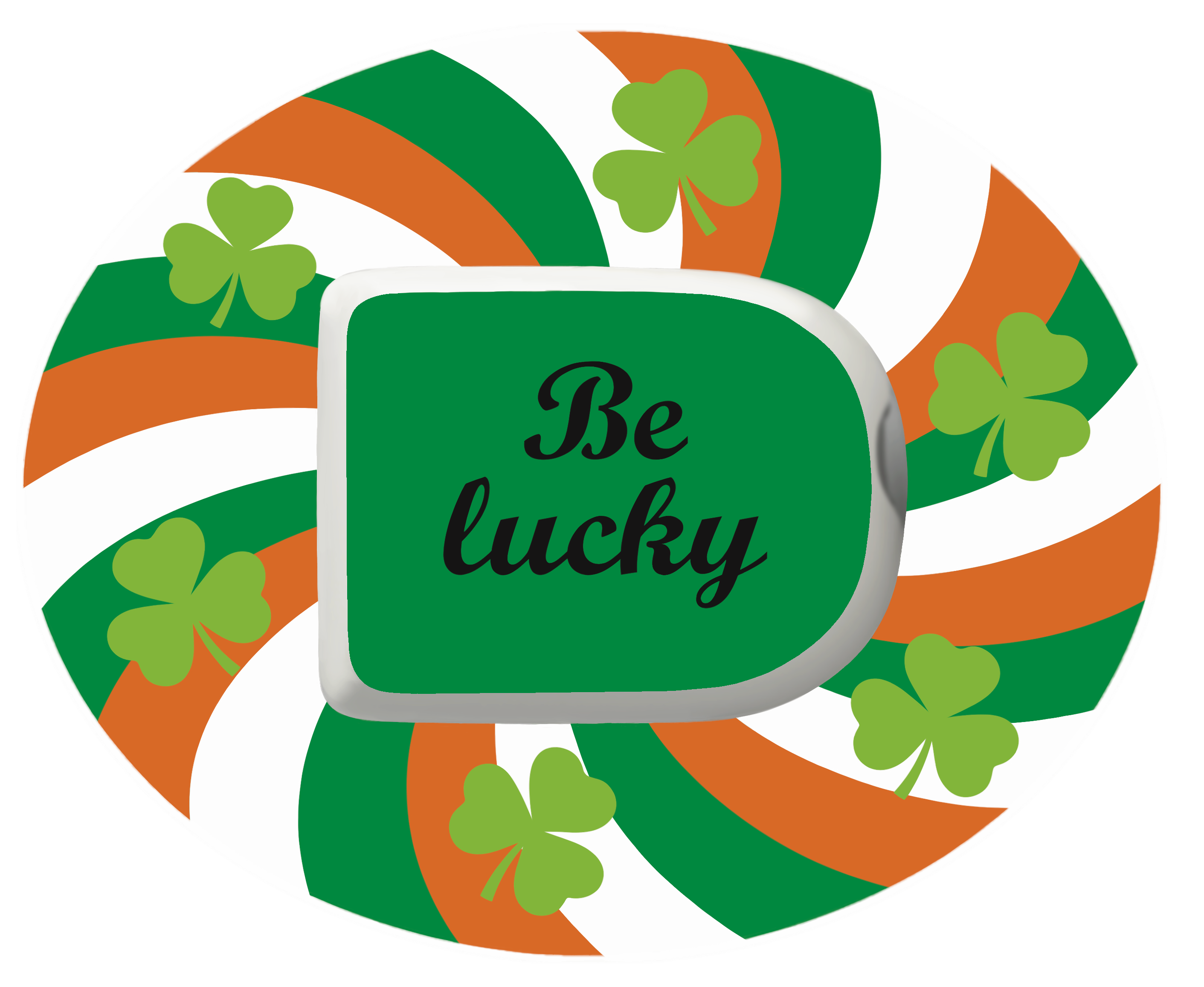 Be Lucky St Patrick’s Day Patch for Omnipod Horizontal – Irish Flag Shamrock Insulin Pump Sticker by SmileSensors