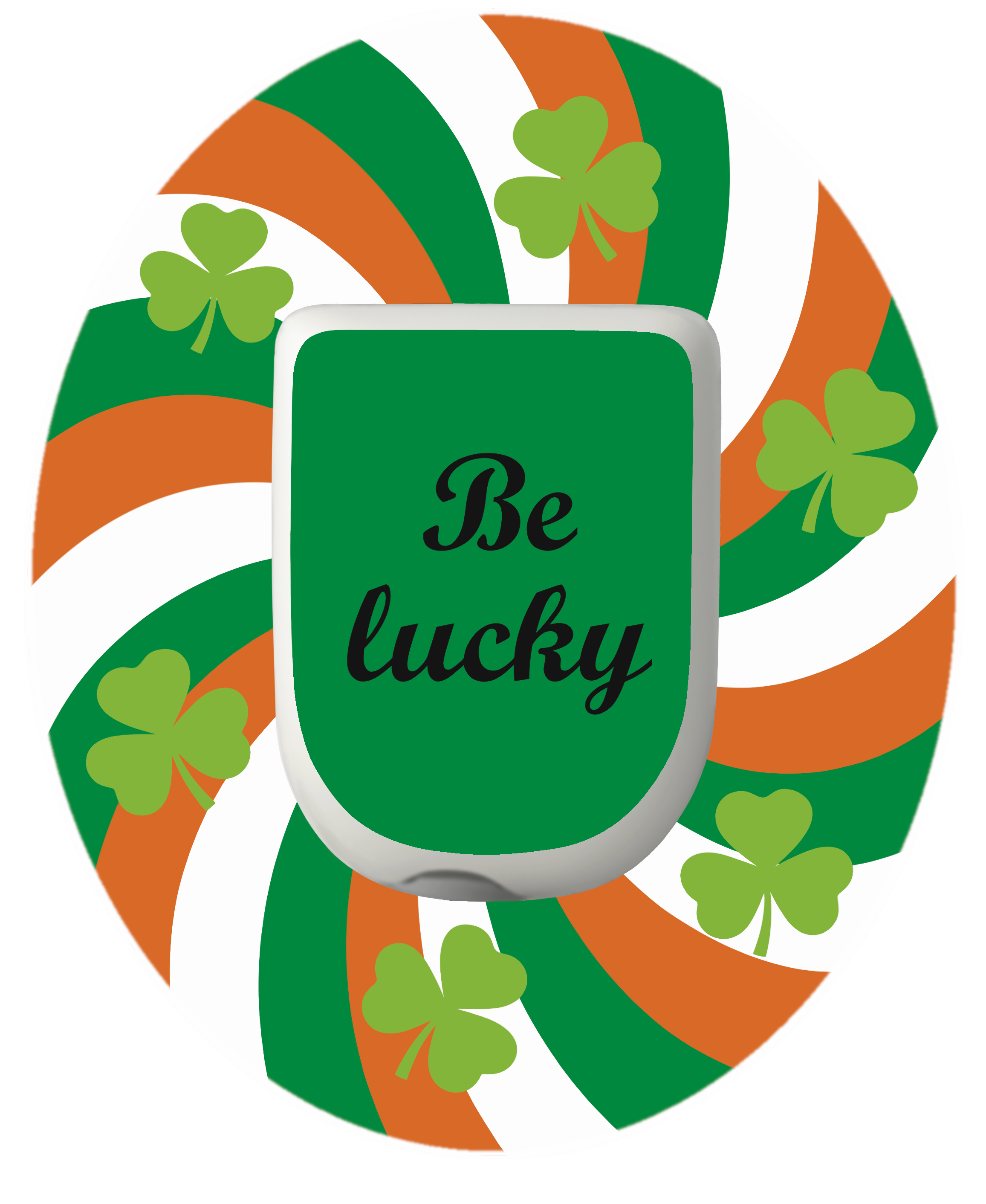 Be Lucky St Patrick’s Day Patch for Omnipod Vertical – Shamrock Irish Flag Insulin Pump Overlay by SmileSensors