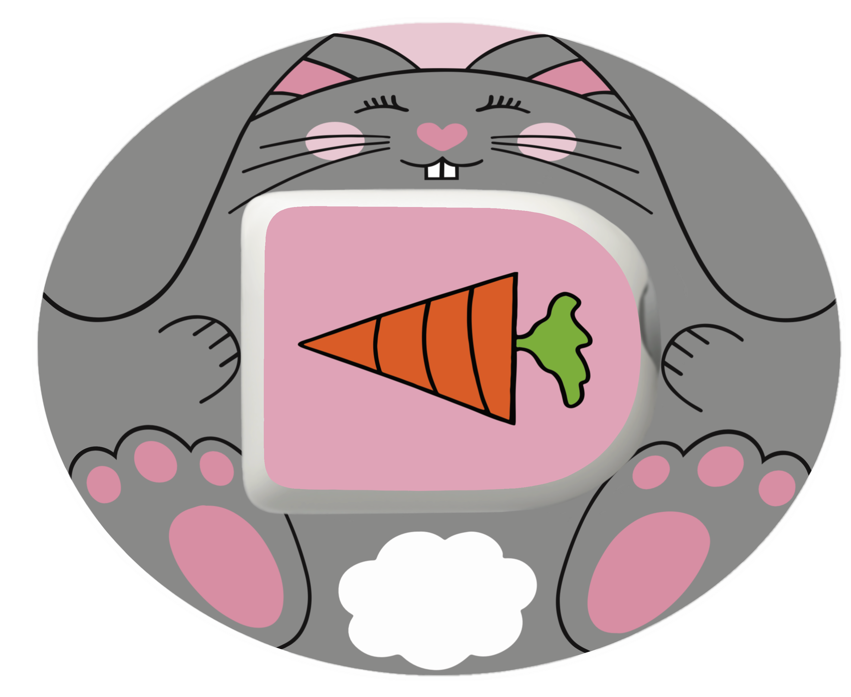 Betty Bunny Easter Patch for Omnipod horizontal waterproof adhesive by SmileSensors