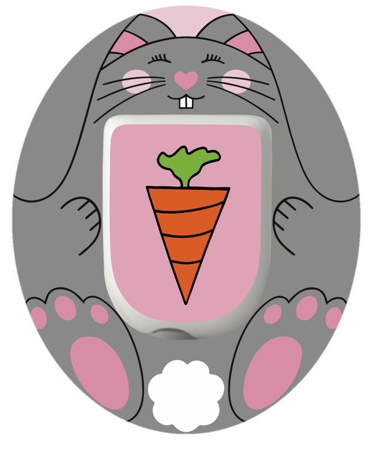 Betty Bunny Easter Patch for Omnipod vertical waterproof adhesive by SmileSensors