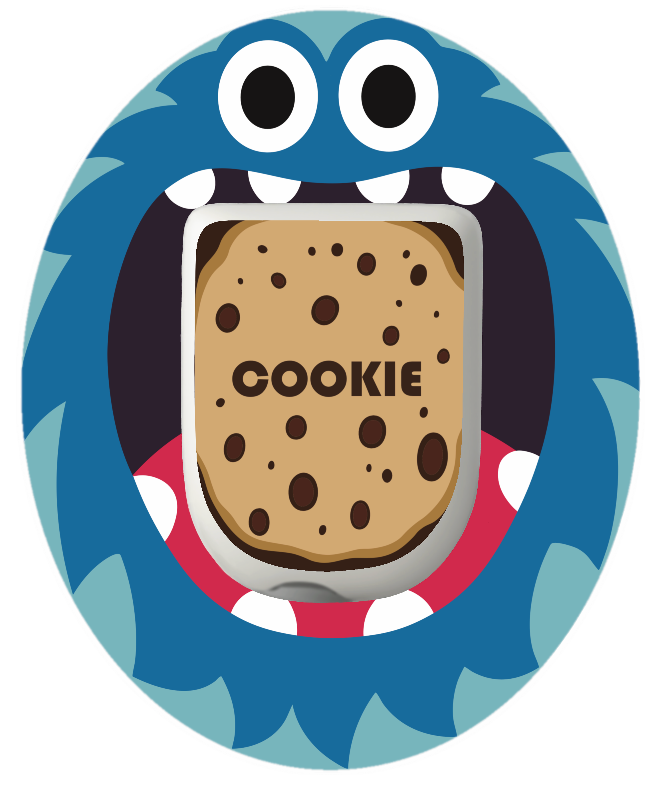 Cookie Monster waterproof Patch for Omnipod vertical adhesive by SmileSensors