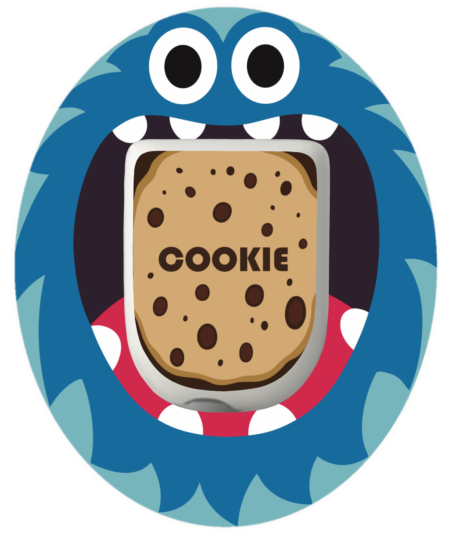 Cookie Monster waterproof Patch for Omnipod vertical adhesive by SmileSensors