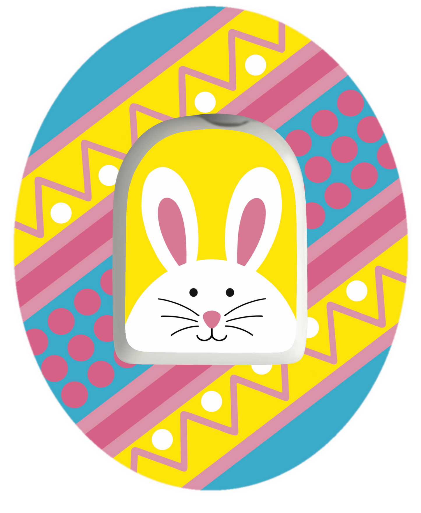 Bunny Egg Easter Patch for Omnipod vertical adhesive by SmileSensors