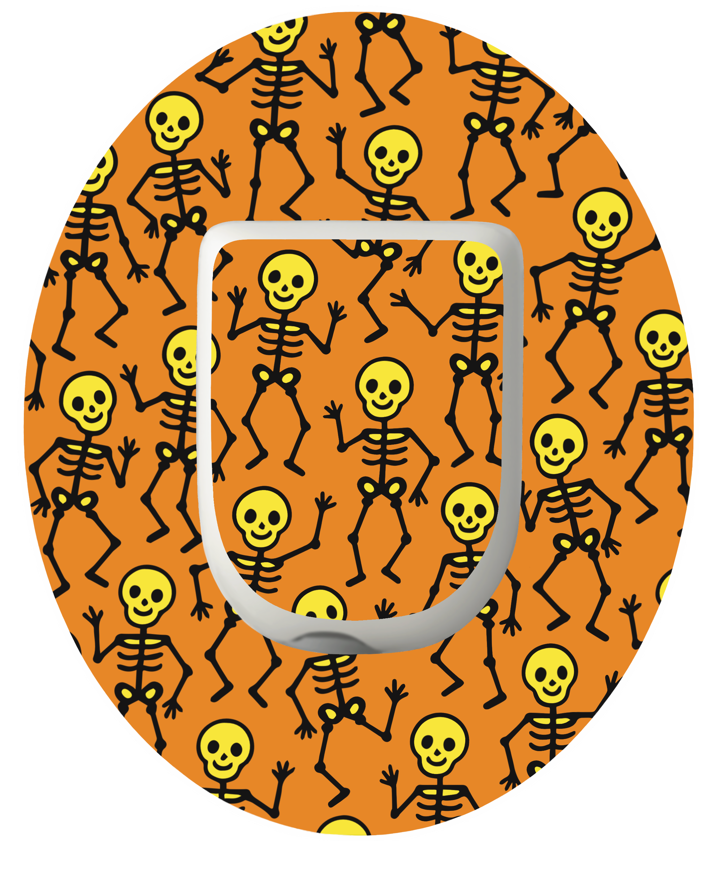 Halloween Pump Skeletons Orange Waterproof Patch for Omnipod vertical adhesive by SmileSensors