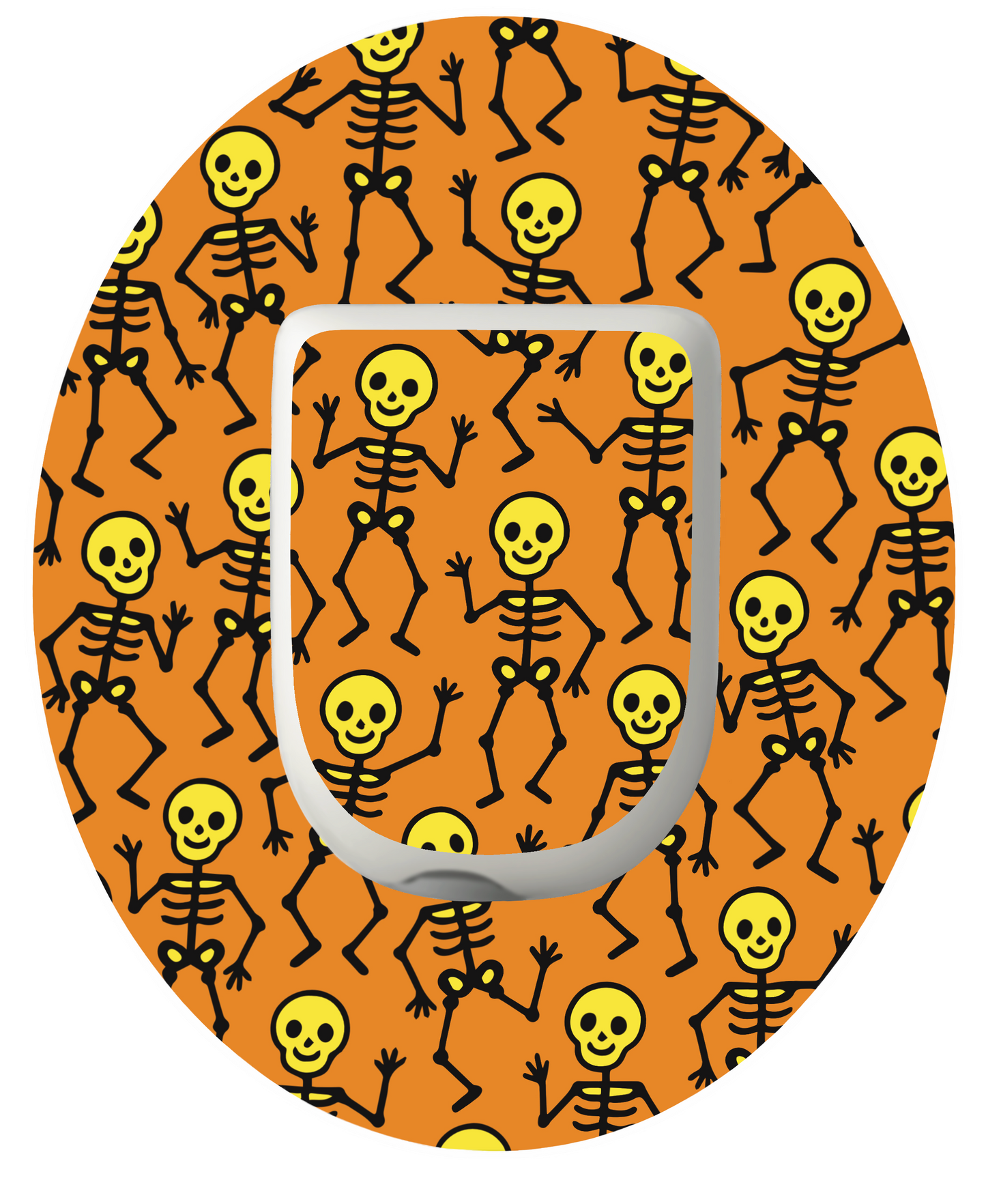 Halloween Pump Skeletons Orange Waterproof Patch for Omnipod vertical adhesive by SmileSensors