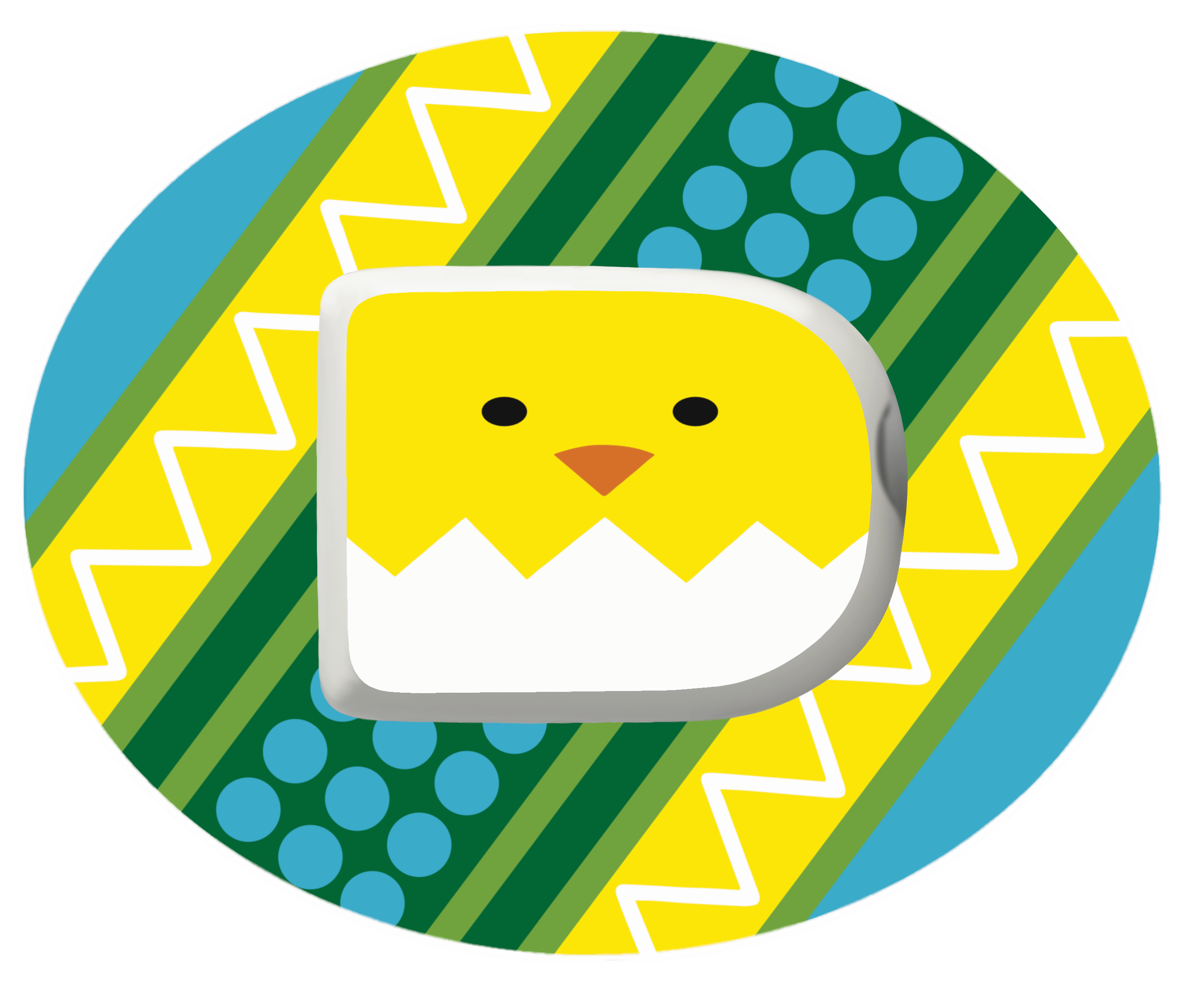 Chick Egg Easter Patch for Omnipod horizontal adhesive by SmileSensors