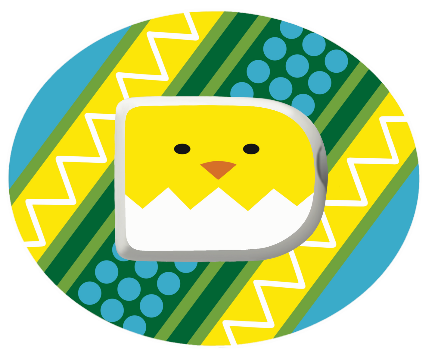 Chick Egg Easter Patch for Omnipod horizontal adhesive by SmileSensors