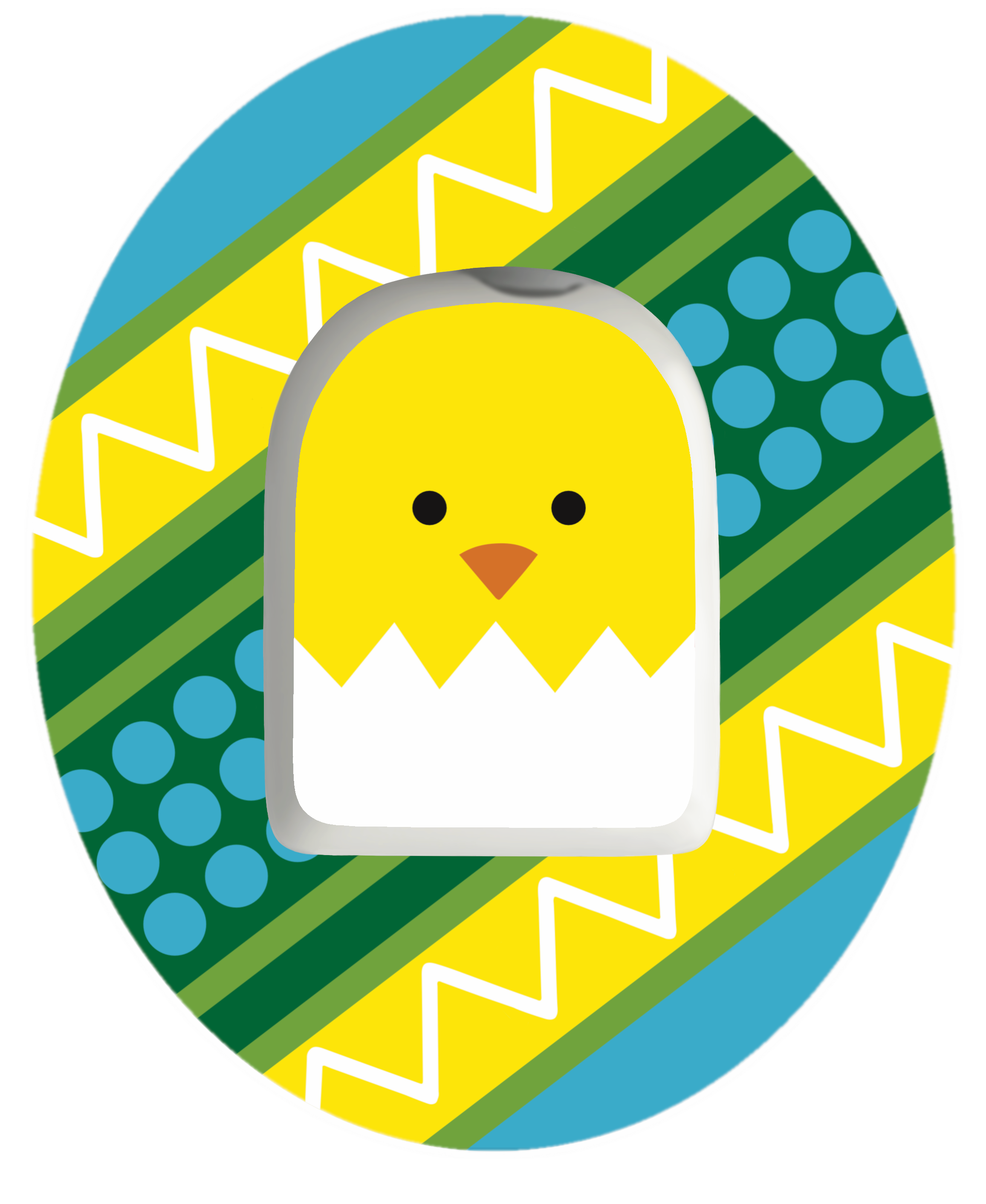 Chick Egg Easter Patch for Omnipod vertical adhesive by SmileSensors