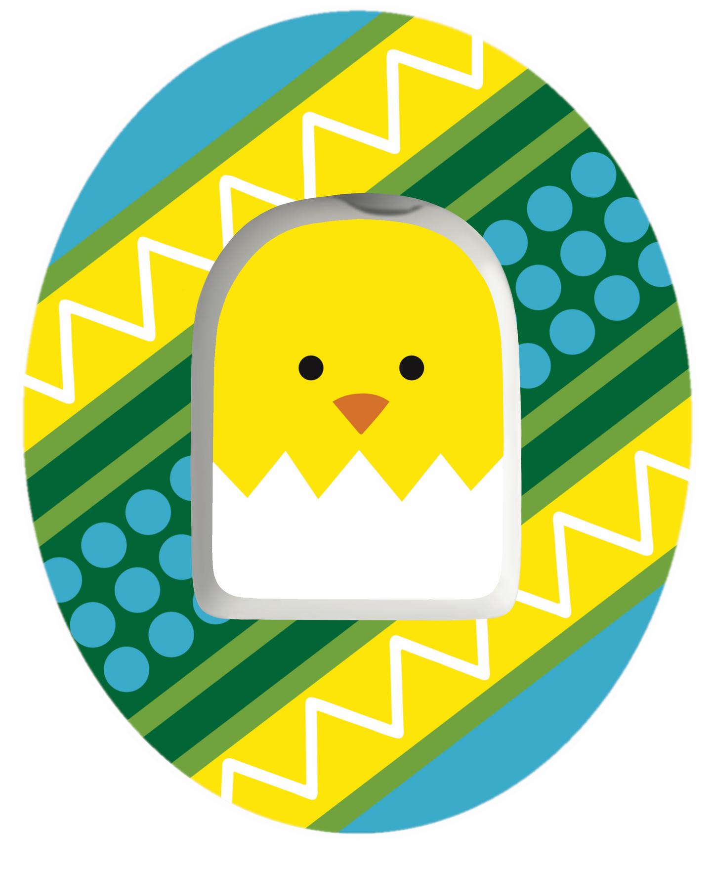 Chick Egg Easter Patch for Omnipod vertical adhesive by SmileSensors