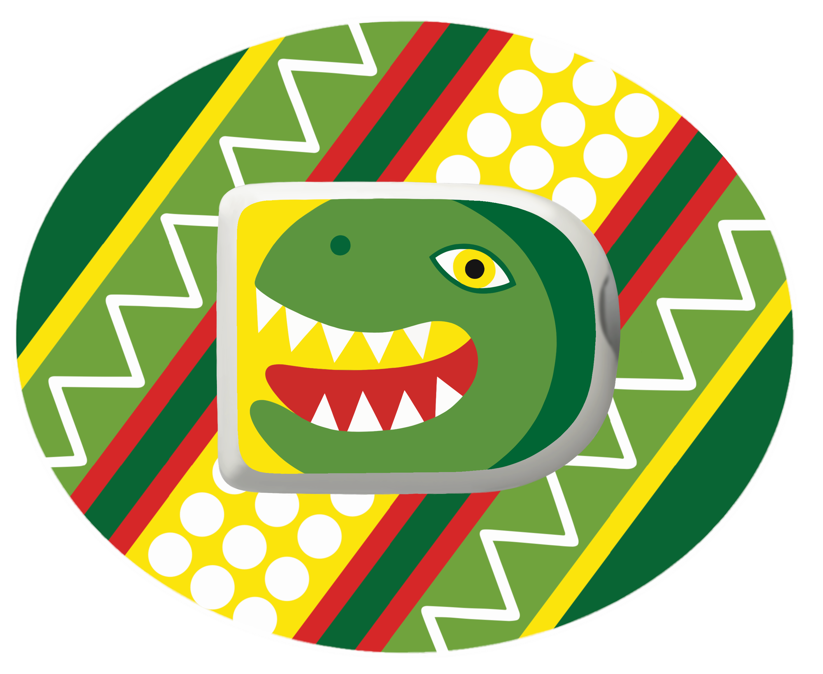 Dinosaur Egg Patch for Omnipod horizontal adhesive by SmileSensors
