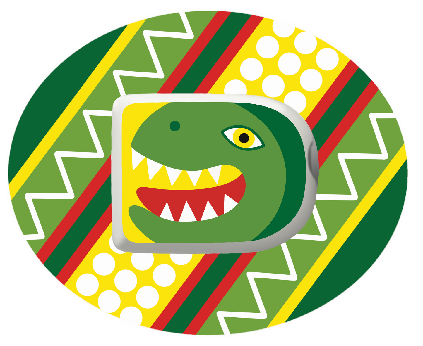 Dinosaur Egg Patch for Omnipod horizontal adhesive by SmileSensors